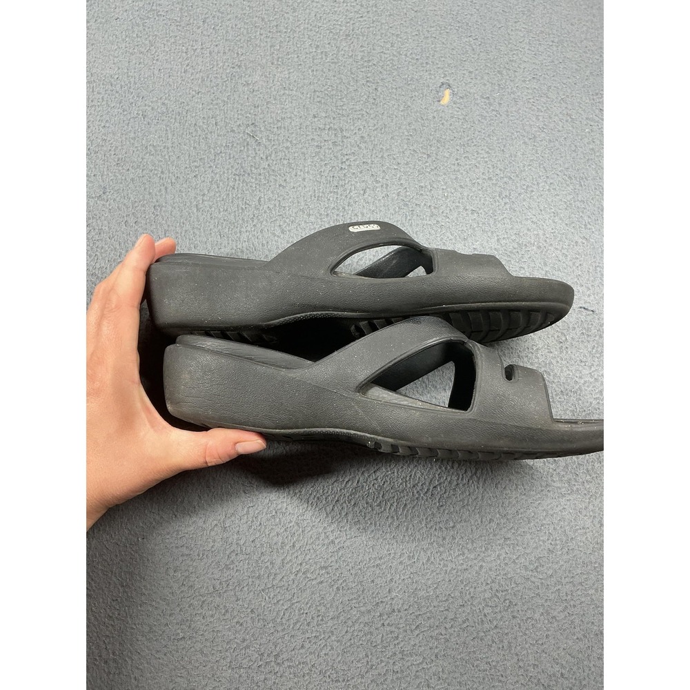 Crocs Sandals Womens Size 8 Black Slide Wedge Arch Support Cushioned Comfort - Picture 3 of 5